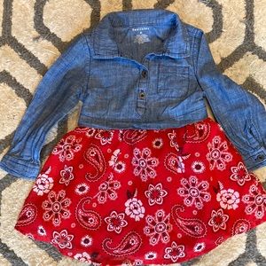 Healthtex jean look patterned dress size 2 T